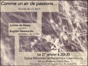 Concert Comme un air de passions.... 27 janvier